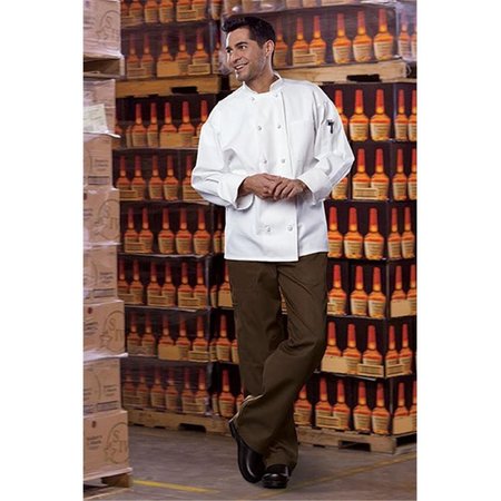 NATHAN CALEB Classic Knot With Mesh Chef Coat in White - 4XLarge NA2504384